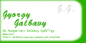 gyorgy galbavy business card